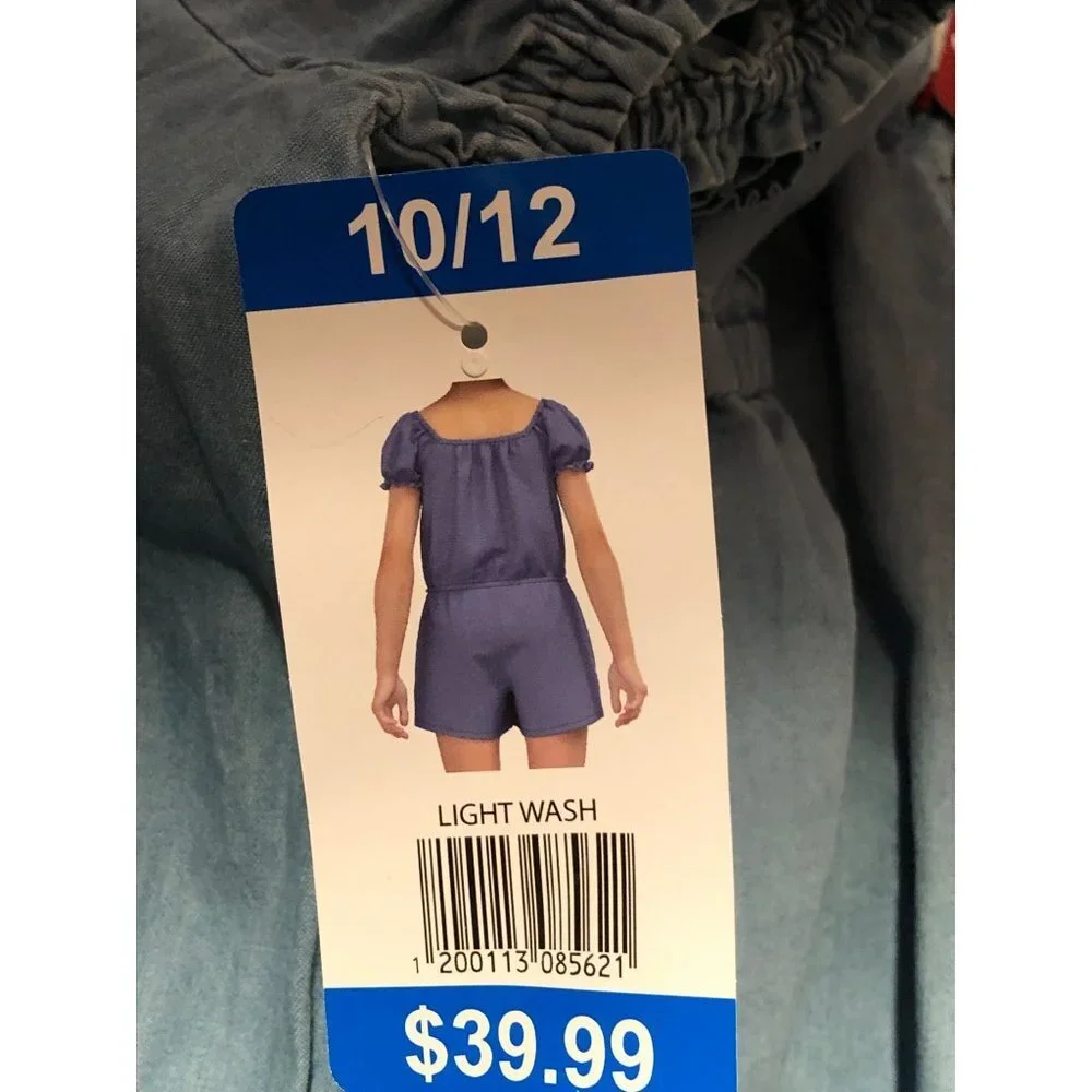 GAP Girl's Soft Chambray Short Puff Sleeve One Piece‎ Romper NWT